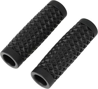 SING F LTD 2pcs 22/24mm Motorcycle Waffle TPU Grip for Modified Motorcycles Cruisers 122MM Black
