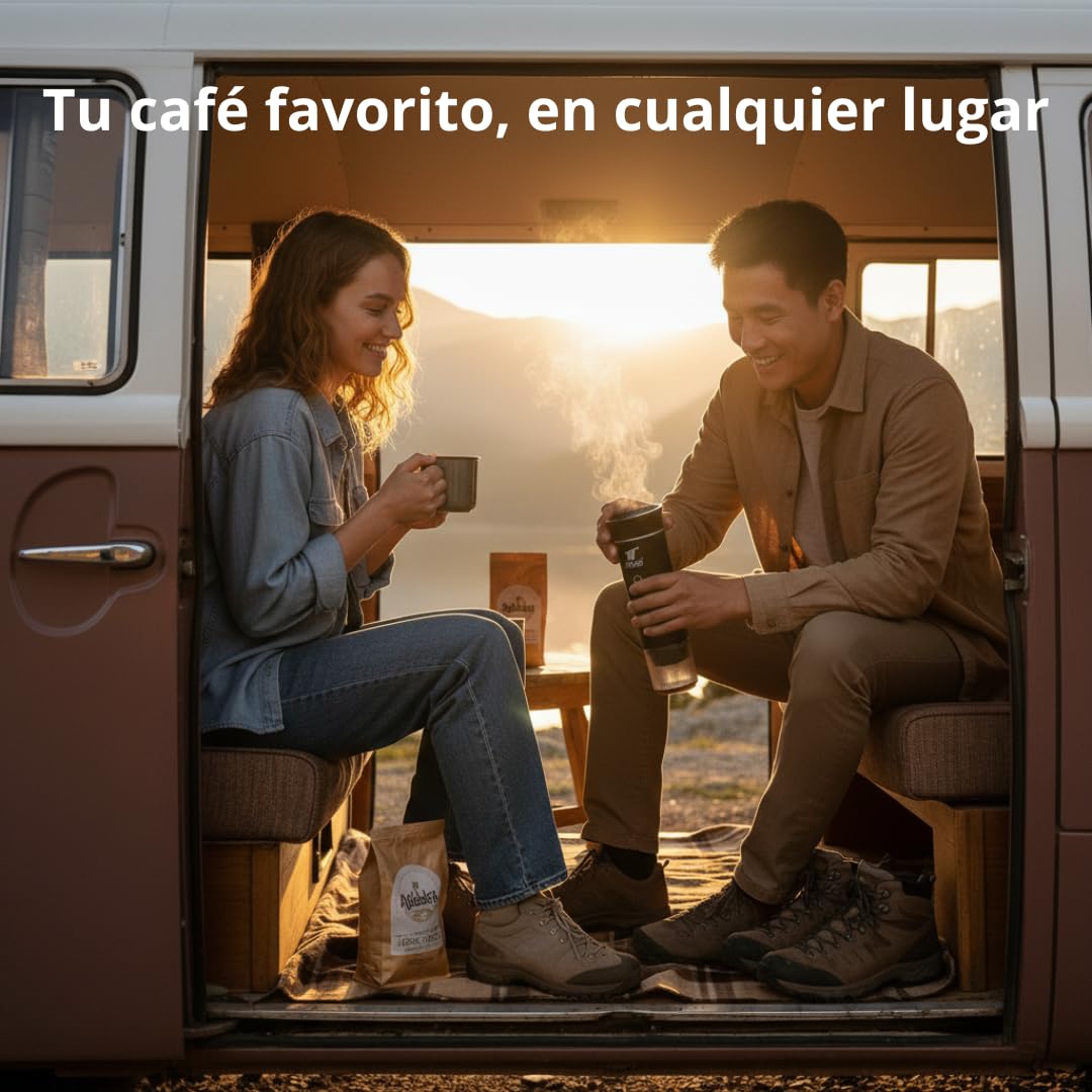 Cafetera Portátil 3 en 1 para Cápsulas y Café Molido (60 ml) – Compatible con Nespresso y Dolce Gusto – Mini Máquina de Café para Viaje, Oficina, Camping y Coche