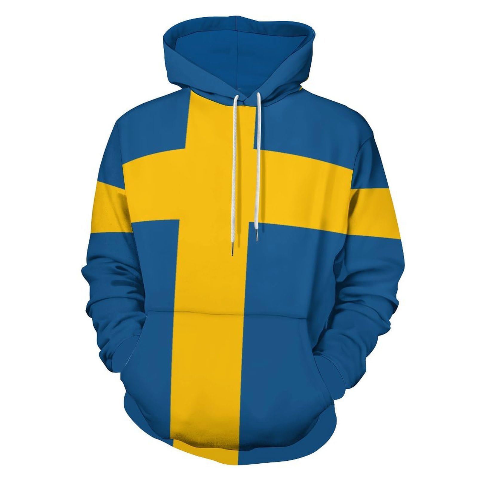 Sweat à capuche unisexe avec imprimé graphique 3D suède drapeau - 8