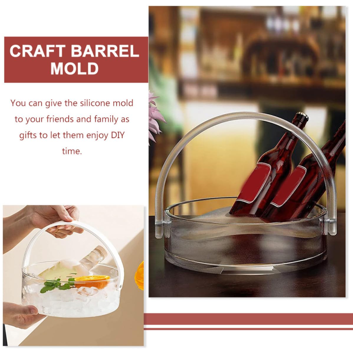 Molde de Barril de Silicona para Diy, Molde de Cesta Artesanal Lavable y Antiadherente, Adecuado para Manualidades y Almacenamiento Creativo