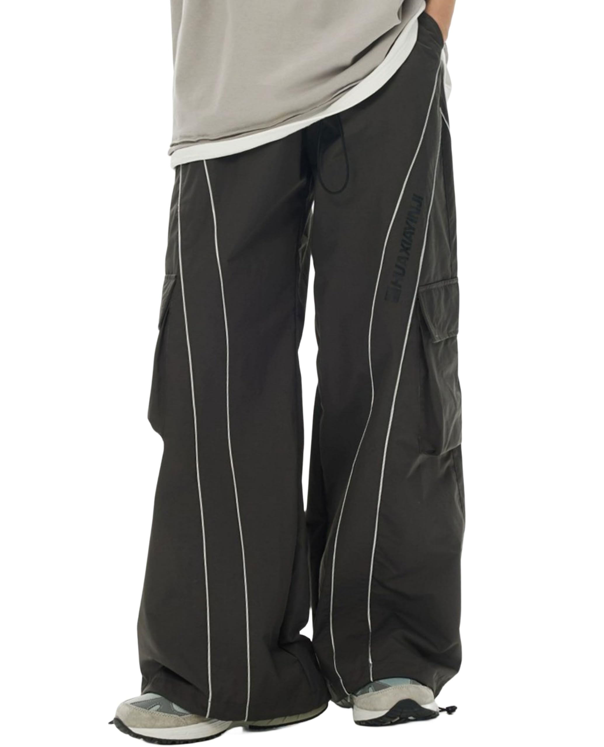 Y2k Pants Men Wide Leg Baggy Track Pants Plus Size Goth Joggers Punk Cargo Sweatpants for Men