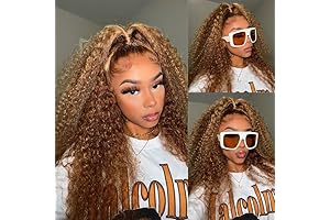 TimeBe Honey Blonde Ombre Lace Front Wigs Human Hair Deep Wave