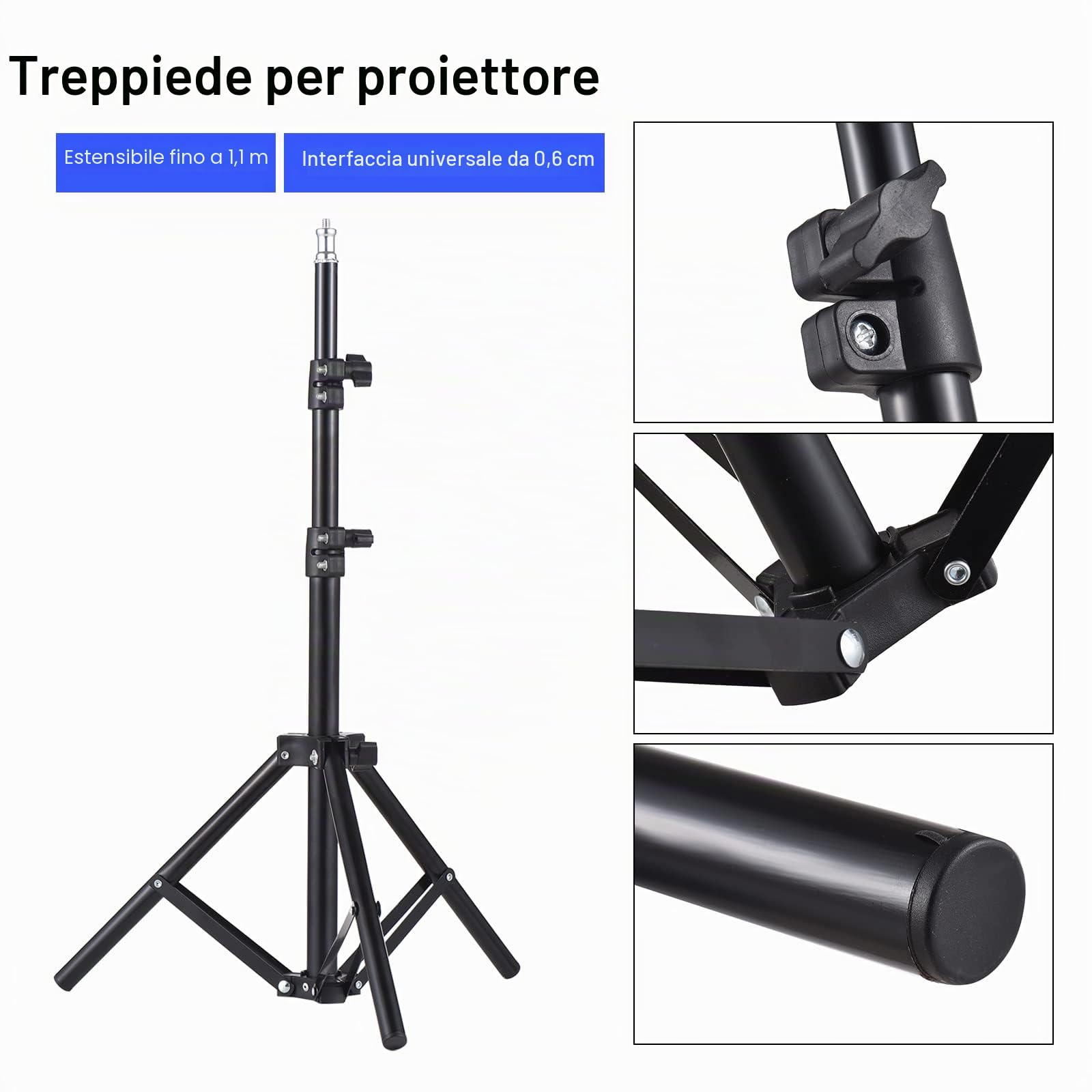 Universale Proiettore Treppiede Stand Lega di Alluminio Portatile Estensibile Titolare con 1 4 Interfaccia Regolabile Altezza per LCD
