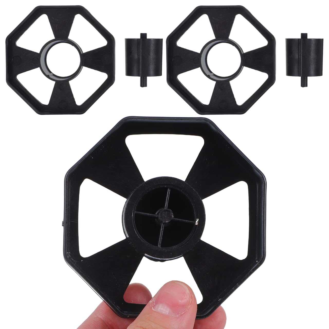 FOMIYES 6pcs Desktop Tape Dispenser Rolling Core Set Black Adhesive Tape Roller Replacement Parts for Office and Home
