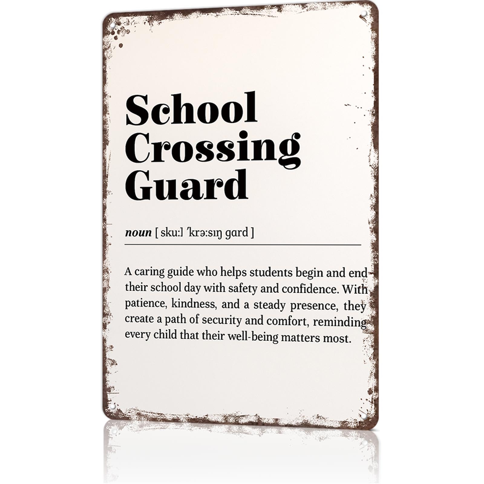 KWQDOZF Funny 8x12inch School Crossing Guard Aluminum Sign Wall Art