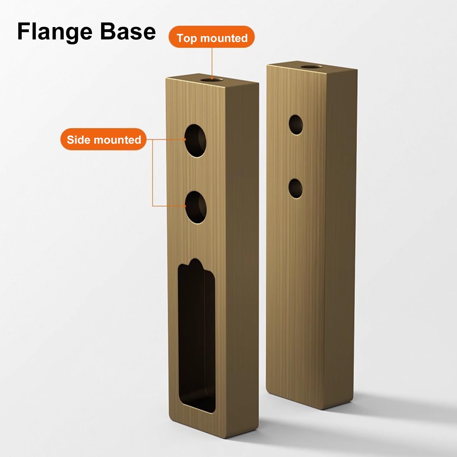 Kleiderstange Schrank Wandhalterung Stangen für Kleiderschränke Zum Aufhängen Von Kleidung, Metall Aluminium-Kleiderstange mit Flansch-Set & Anti-Rutsch-Gummistreifen, 50cm-160cm Länge ( Color : Gold