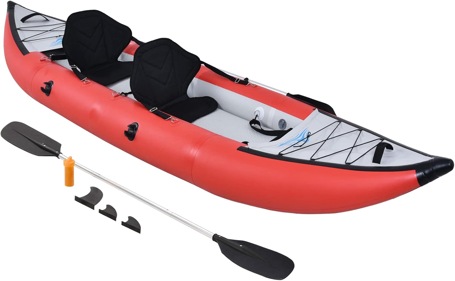 Inflatable Kayak Set with Paddle & Air Pump, Portable Recreational Touring Kayak Foldable Fishing Touring Kayaks, Deluxe Extended Version Tandem 2 Person Kayak Inflatable Kayak Set with Paddle & Air Pump, Portable Recreational Touring Kayak Foldable Fishing Touring Kayaks, Deluxe Extended Version Tandem 2 Person Kayak