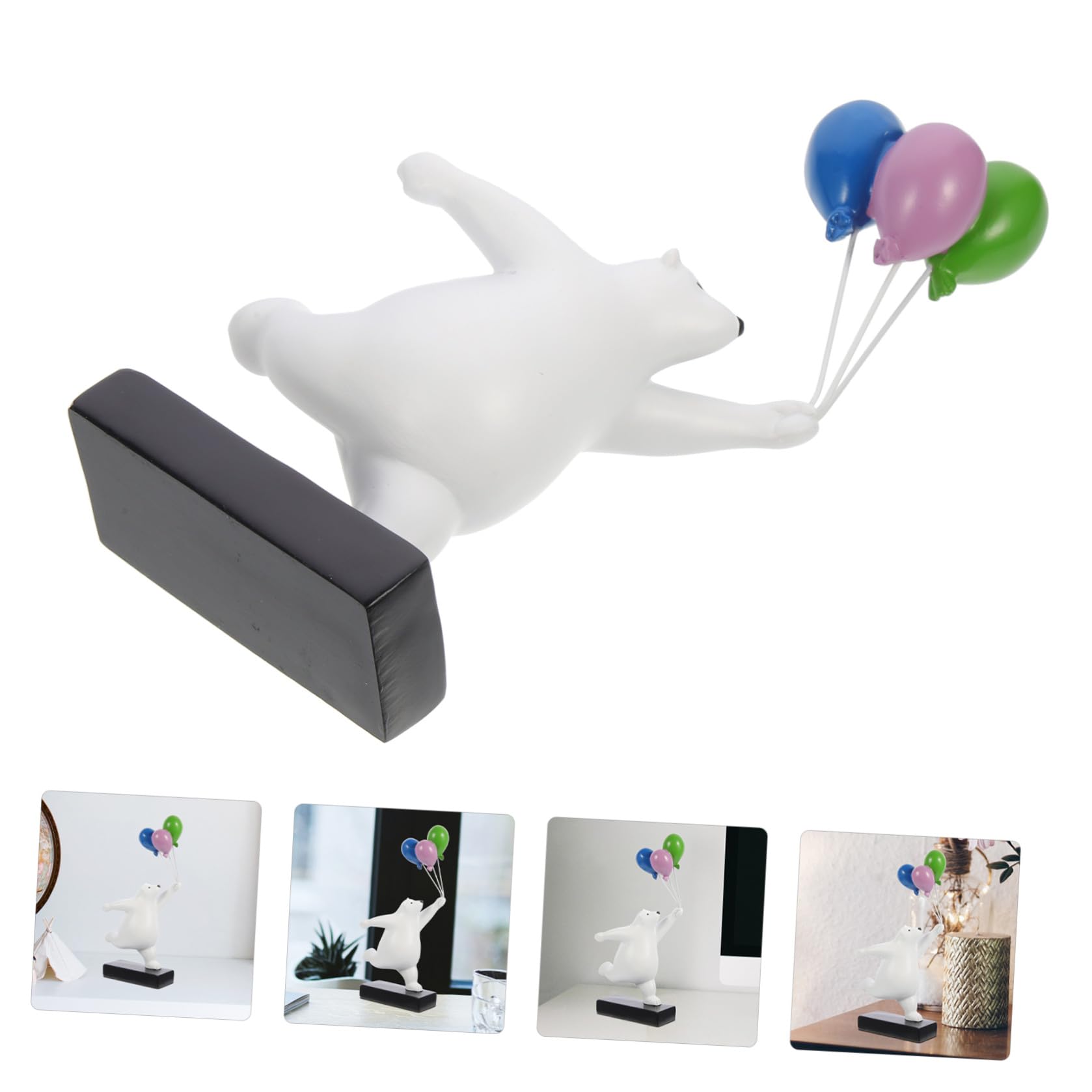 PATKAW Figura Decorativa Orso a Palloncino in Resina per Arredamento da Scrivania Aspetto Cartone Animato Vivace per Decorare Casa e Camera da Letto