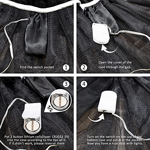 Aohhy 2-8 Years Baby Girls Light Up Led Tutu Skirt Fairy Tutu Kid Fancy Party Costume Ballet Layered Dress-Pink #TOP3