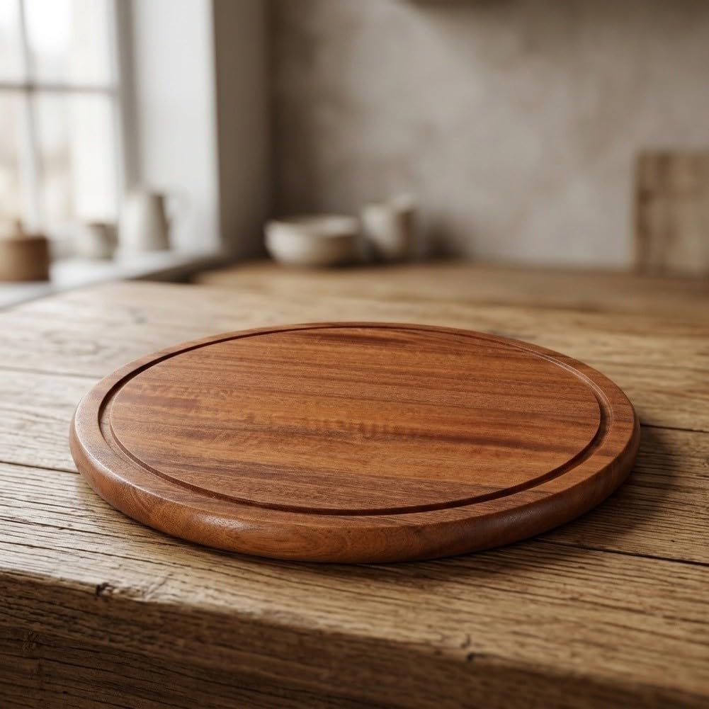 Planche de Présentation Pizza 12" Design Rustique Cuisine(Set)