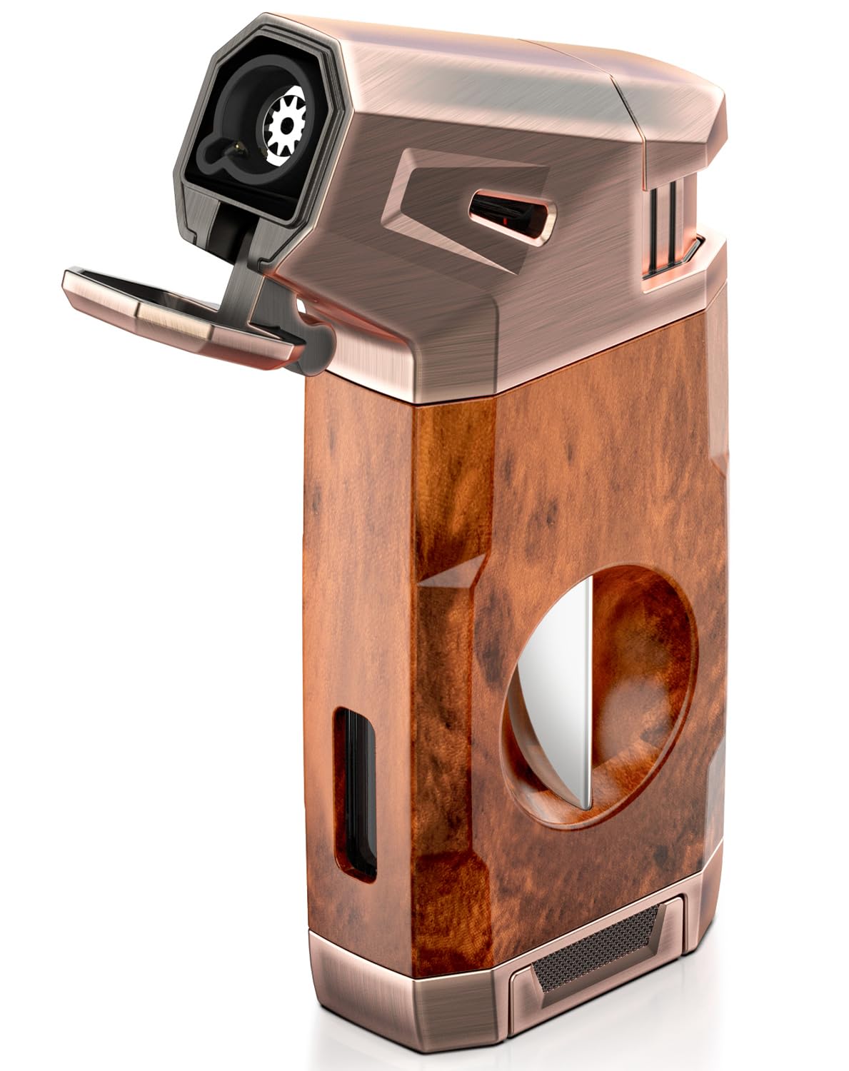 VVAY Cigar Lighter with Built-in V Cutter – Powerful Jet Flame (Sold Without Gas)