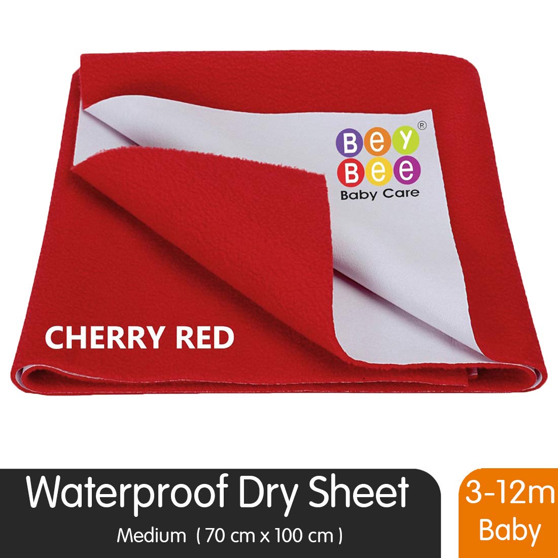 BeyBee Bey Bee Just Dry Waterproof Bed Protector Sheet - Medium (Red)