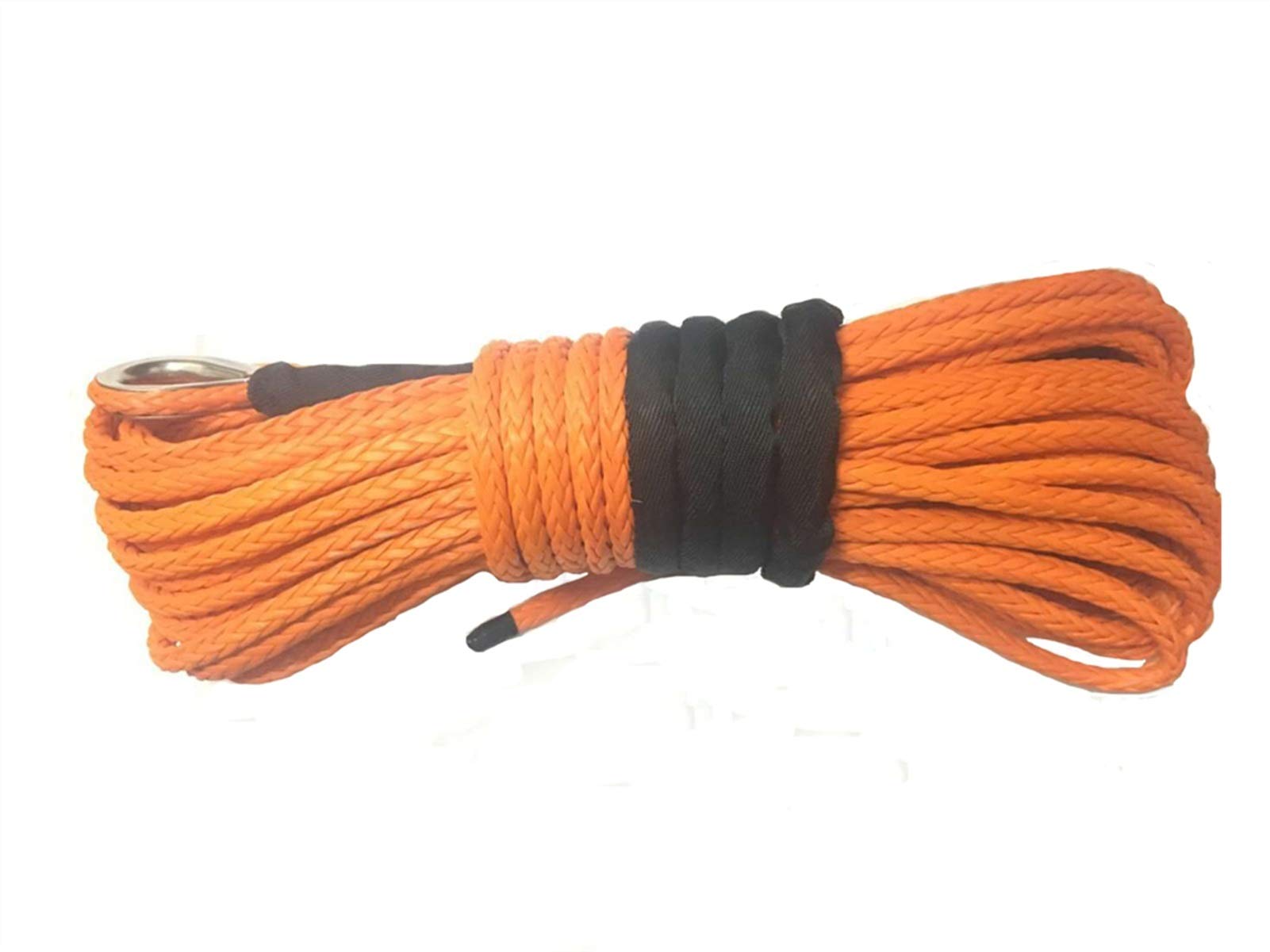 Winch Rope, 14mm X 30m Orange Synthetic Winch Rope with Sheath for 4wd Utv ATV 4x4 Offroad