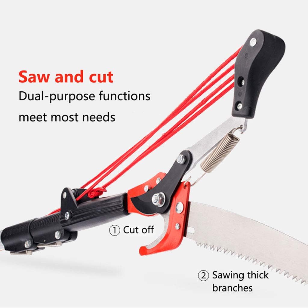 Tree Lopper Telescopic 2 in 1 High Reach Pruners Pruners Extendable Saw Bypass Garden Tools Lopper Telescopic Tree Pruner High Tree for Pruner Red-1.32?2.44m