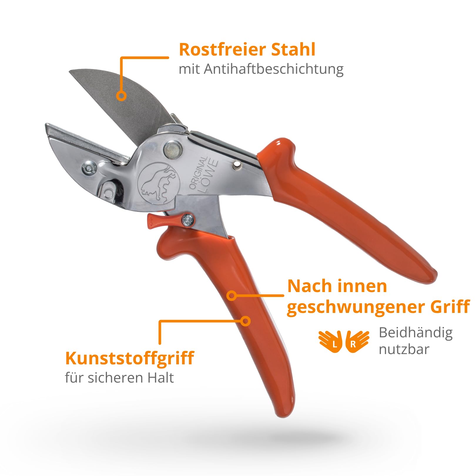Original LÖWE Jagdschere 1.117 - Schneiden statt Sägen - Robuste Amboss-Schere zum Aufbrechen & Zerwirken von Fleisch und Knochen - ideal für Jäger und Förster