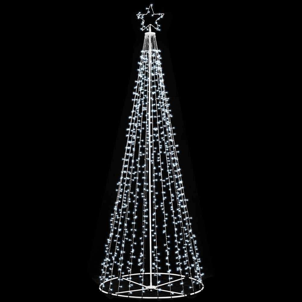 BAKAJI Albero di Natale Luminoso 340 CM Led Luci con Giochi di Luce Struttura in Metallo Decorazione Natalizia Design Minimal Artificiale Arredamento Natalizio Addobbo (BIANCO FREDDO)