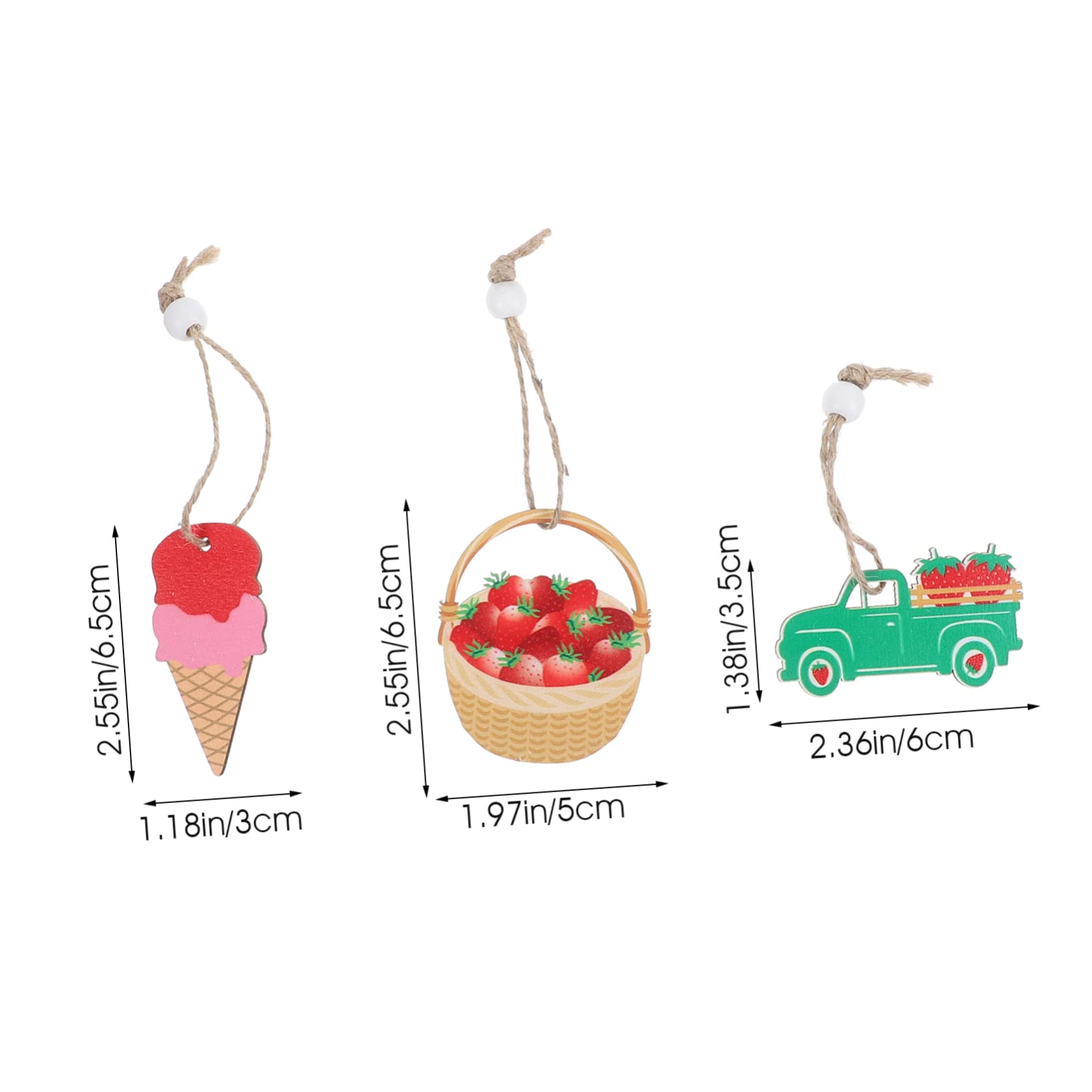 Ornamenti Natalizi In Legno A Forma Di Fragola E Fiore, Pupazzo Di Neve, Albero Di Natale, Ornamento Da Appendere Per Albero Di Natale, Decorazione Per Albero Di Natale, Artigianato, 2 Pezzi