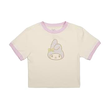My Melody Character Face Rhinestone Chest Art Crew Neck