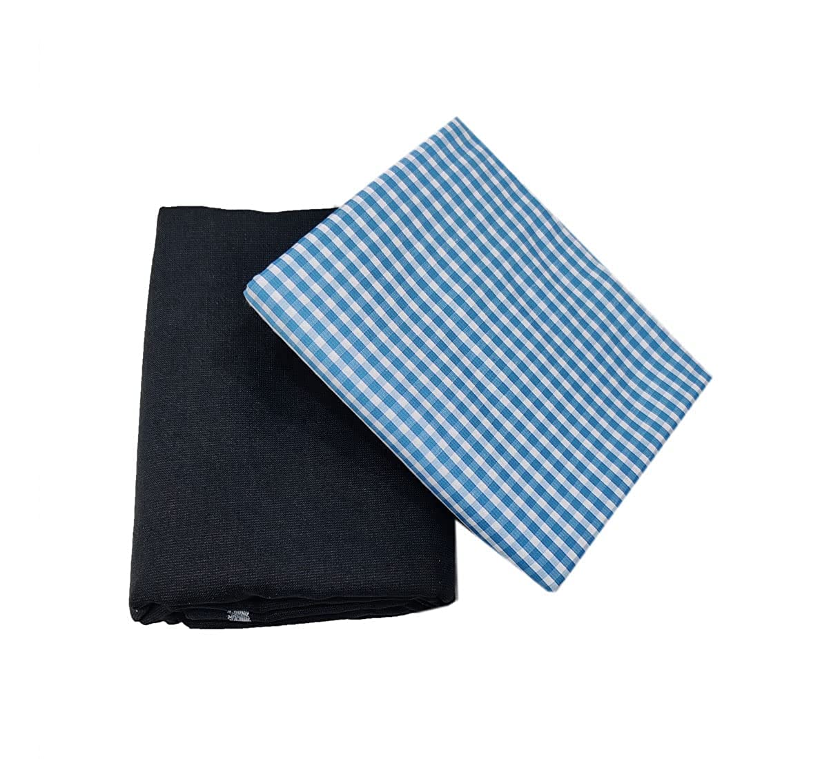 raymond Trouser Shirt Fabric Combo Box (Blue Check Shirt- Black Pant, Unstitched, All Weather Fabric)-picture-28