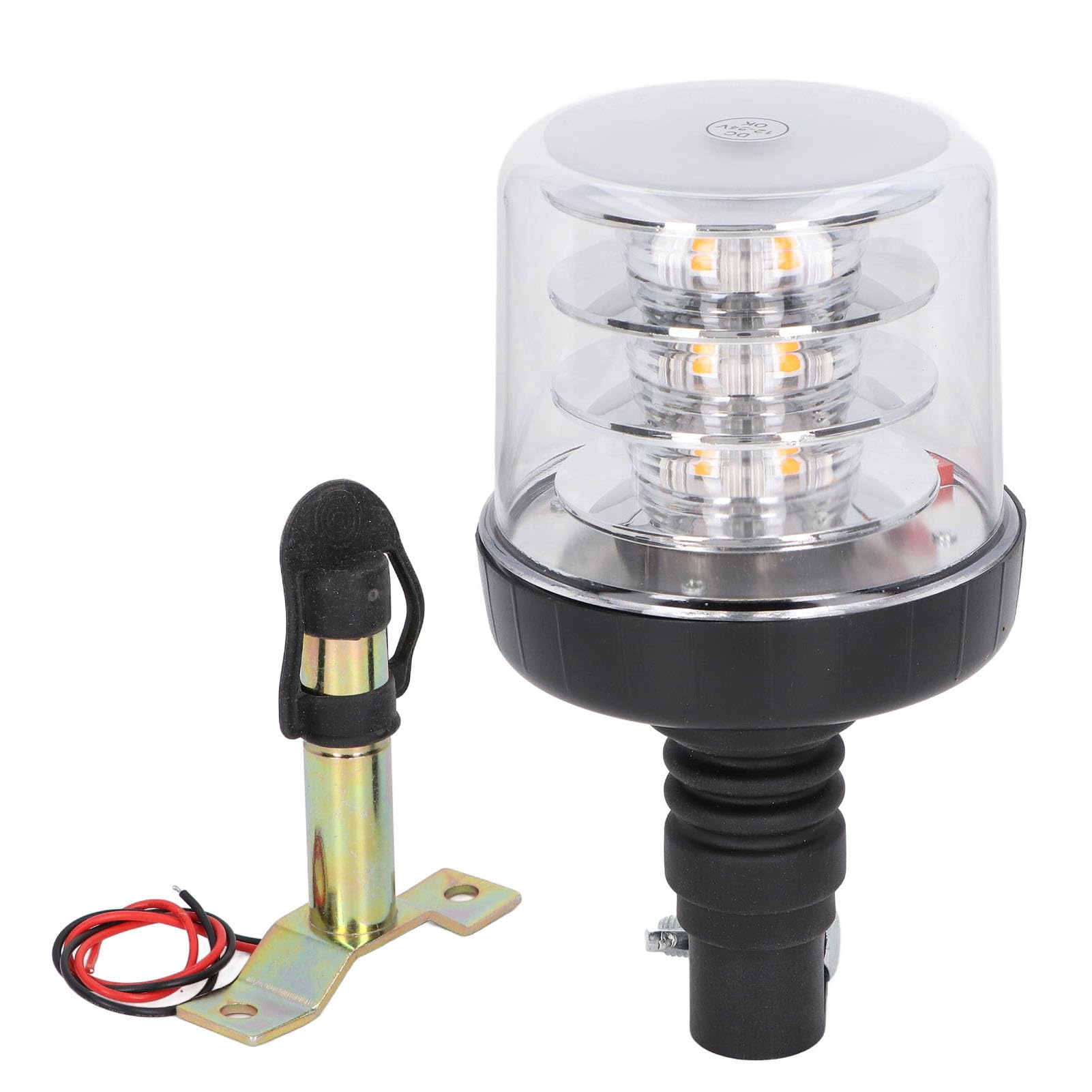 Luz LED giratoria de 54 W con rotación de 360 grados, baliza de advertencia de emergencia con 18 LED de alta potencia, CC 12–24 V, para seguridad del tráfico en obras y vehículos