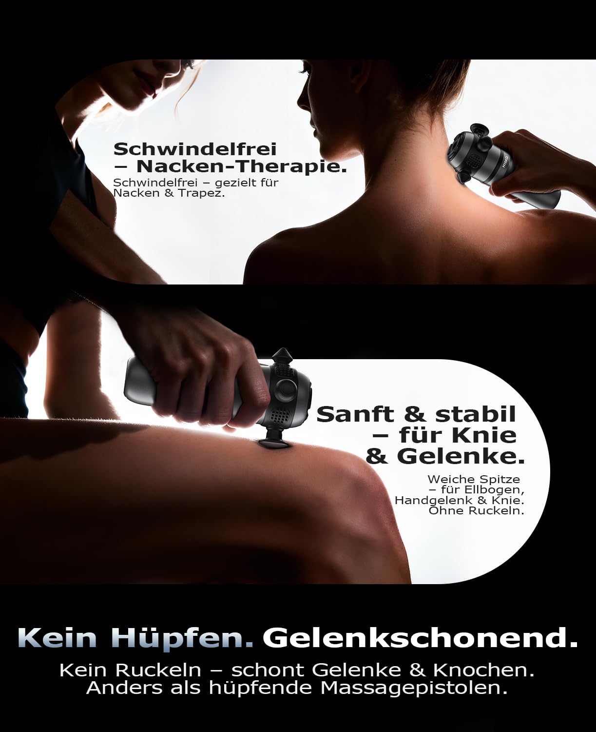HYAKO Mini Massagepistole Therapie massagegerät massage Tiefe Gewebe Mit 9 Massageköpfen Tiefenmassage für Vibrieren Faszien & Muskel 4 Geschwindigkeiten Ultra-Leise 丨geschenke für Männer & Frauen