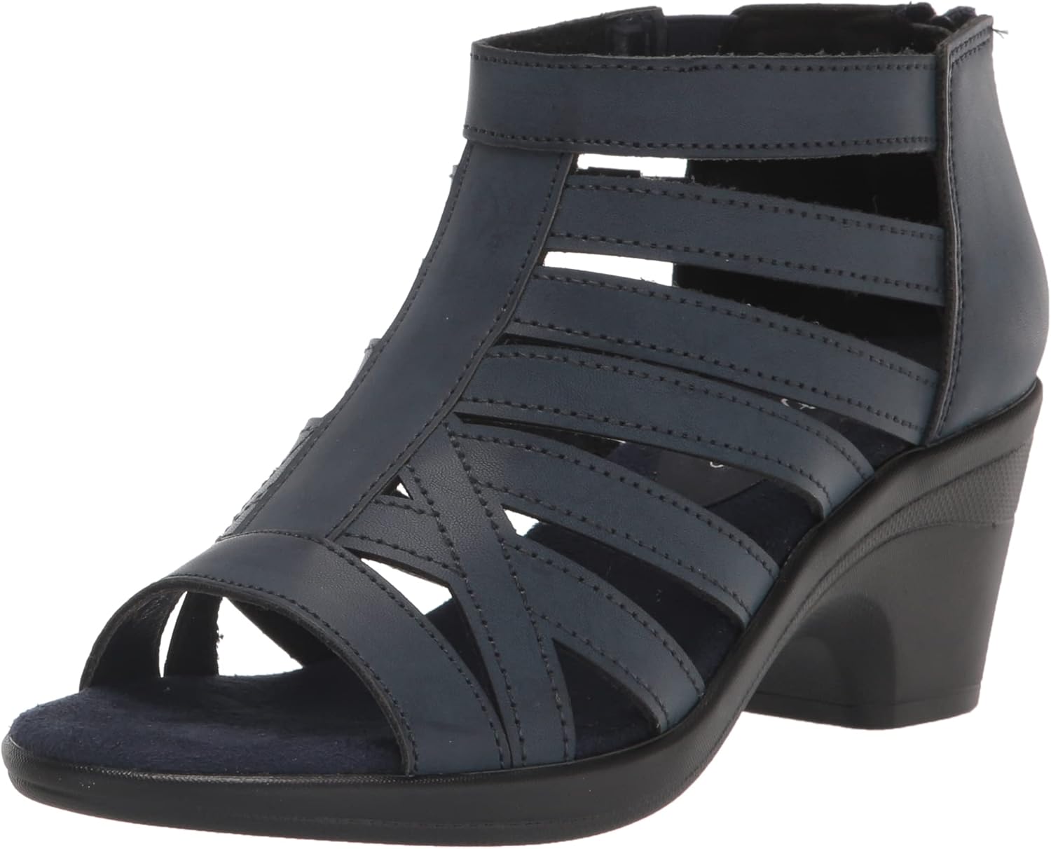 Easy Street Women's Region Heeled Sandal, Navy, 9.5