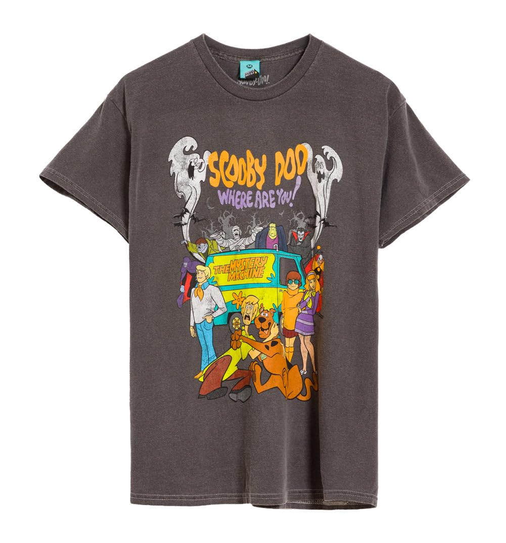 TruffleShuffle Scooby Doo Where are You Vintage Wash Charcoal T Shirt