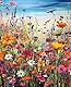Aapxi Malen nach Zahlen Erwachsene Blumenwiese - Paint by Numbers Malen nach Zahlen Anfänger und Kinder, Leinwand Kunst Wanddeko Naturmotiv 40 x 30 cm (Rahmenlos)