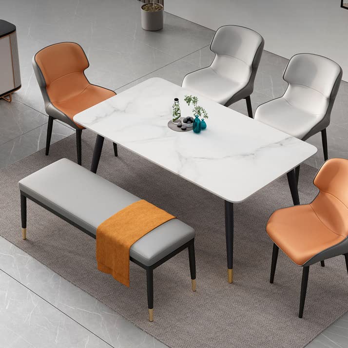 Otomana de almacenamiento tapizada de cuero, reposapiés rectangular y banco de final de cama, cómodo asiento de comedor con almacenamiento oculto, elegante solución de decoración del hogar