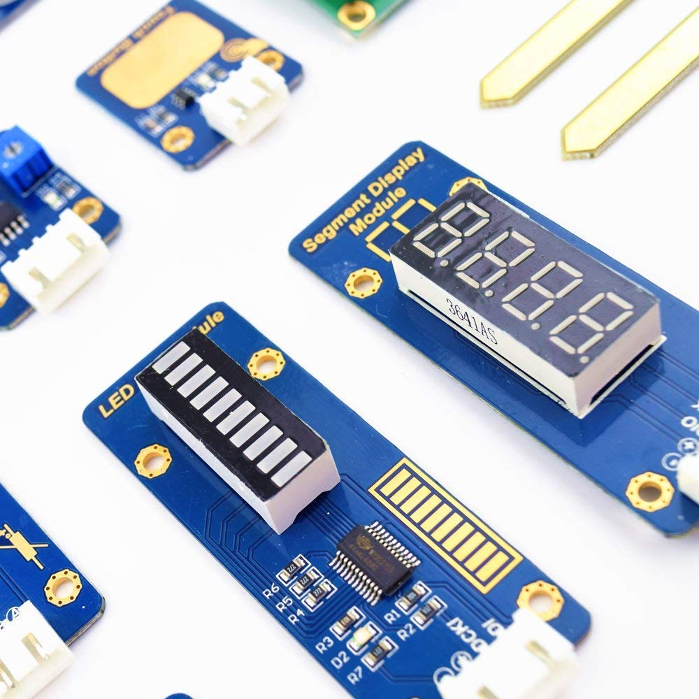 Adeept Kit de démarrage de capteur de 24 modules pour Raspberry Pi 4/3/2 B/B+, Raspberry Pi avec tutoriels, avec Code C et Python, Guide PDF de 95 Pages