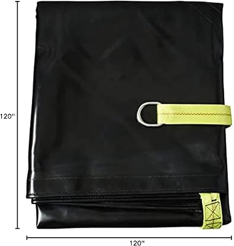 Miniatura 10 de Tarps Now - Lona de elevación de desechos, (15 x 15 pies) con 8 anillos en D de acero y correas amarillas fuertes, hoja de lona multiusos resistente