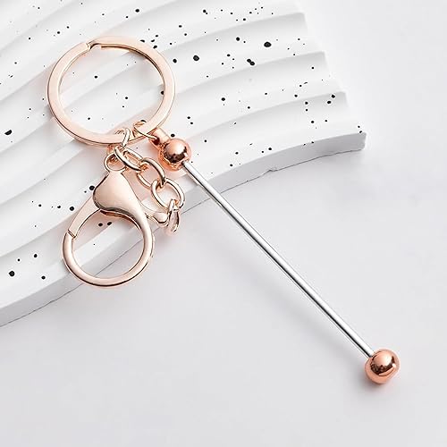 Miniatura 4 de 8 llaveros con cuentas, llavero con cuentas en blanco, llavero de cuentas de metal para manualidades, suministros de oficina de regalo