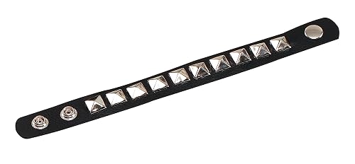 NEW GOTH PUNK BLACK STUDDED WRISTBAND FANCY DRESS (accesorio de disfraz)