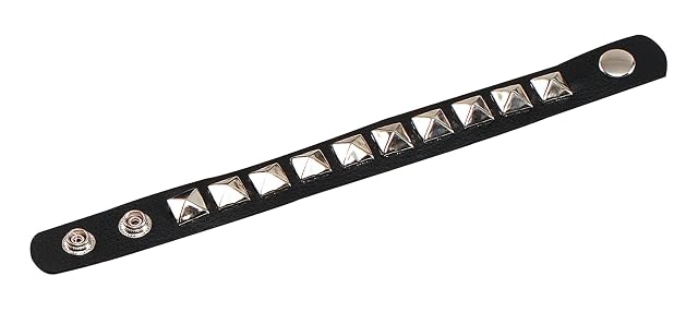 NEW GOTH PUNK BLACK STUDDED WRISTBAND FANCY DRESS (accesorio de disfraz)