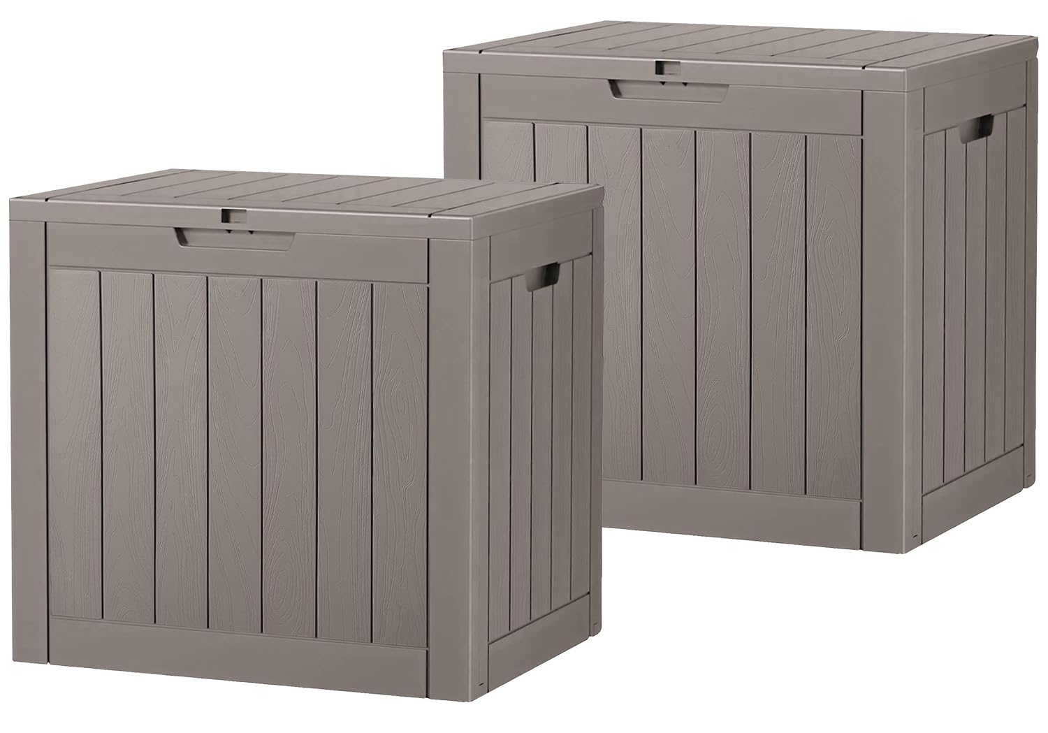 Outdoor Storage Box Waterproof, 32 Gallon Deck Box for Patio-2 Boxes