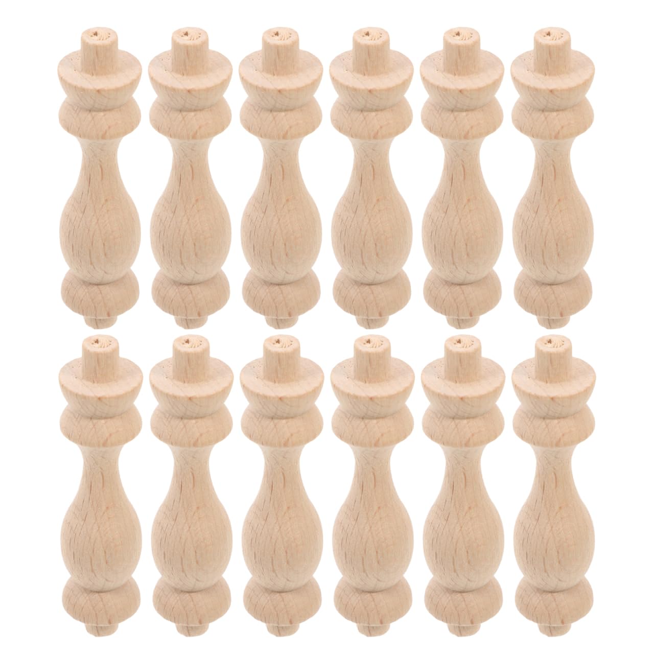 PRETYZOOM 16Er Set Balusterholzspindeln Aus Massivholz Unbeh