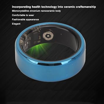 ASHATA Smart Health, Advanced Bluetooth Fitness Tracker with Sleep Monitor IP68 Remote Camera Control for Active Lifestyle Ceramic Stainless Steel Blue