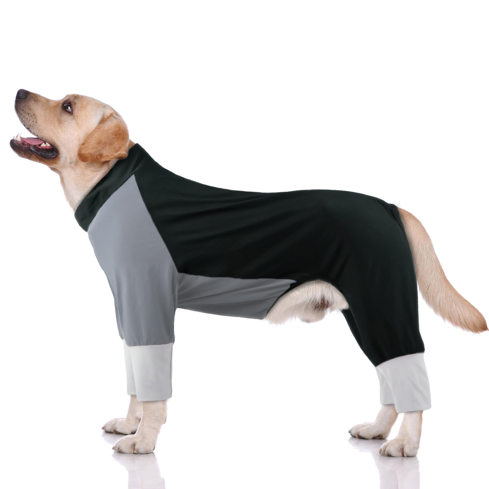 Lightweight Dog Onesie for Summer, Cool Breathable Four-Leg Dog Pyjamas, UV Sun Protection & Mud Dirt Proof Suit, Protective Full Body Clothing for Medium Large Dogs, Grey 5XL