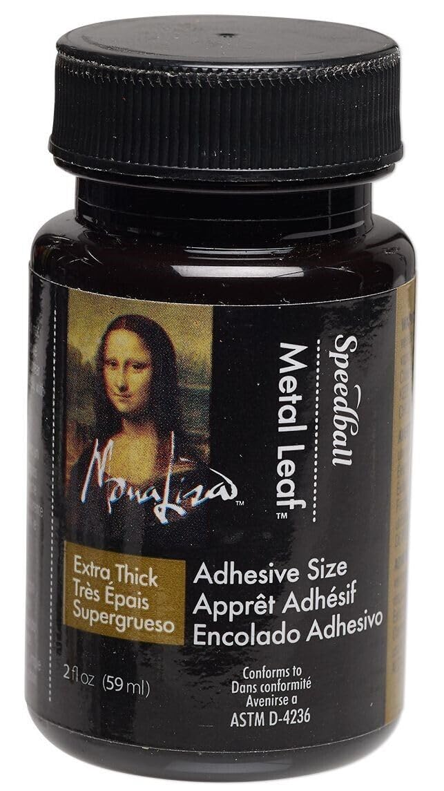 Gold Leaf Adhesive, Mona Lisa Metal Leaf, Clear for Silver & Copper Leafing 2oz