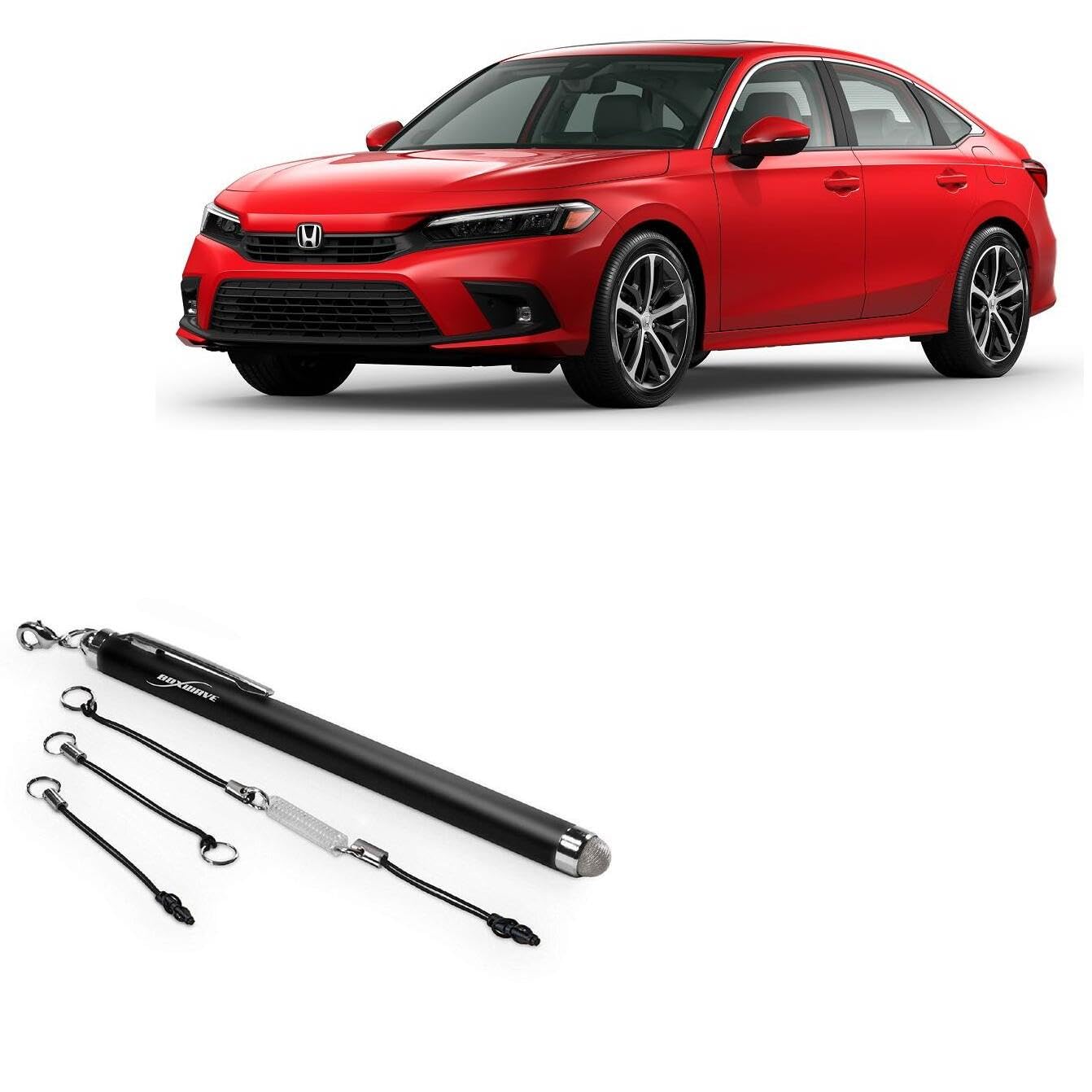 BoxWave Stylus Pen Compatible with 2024 Honda Civic Sedan Sport Display (7 in) - EverTouch Capacitive Stylus, Fiber Tip Capacitive Stylus Pen - Jet Black