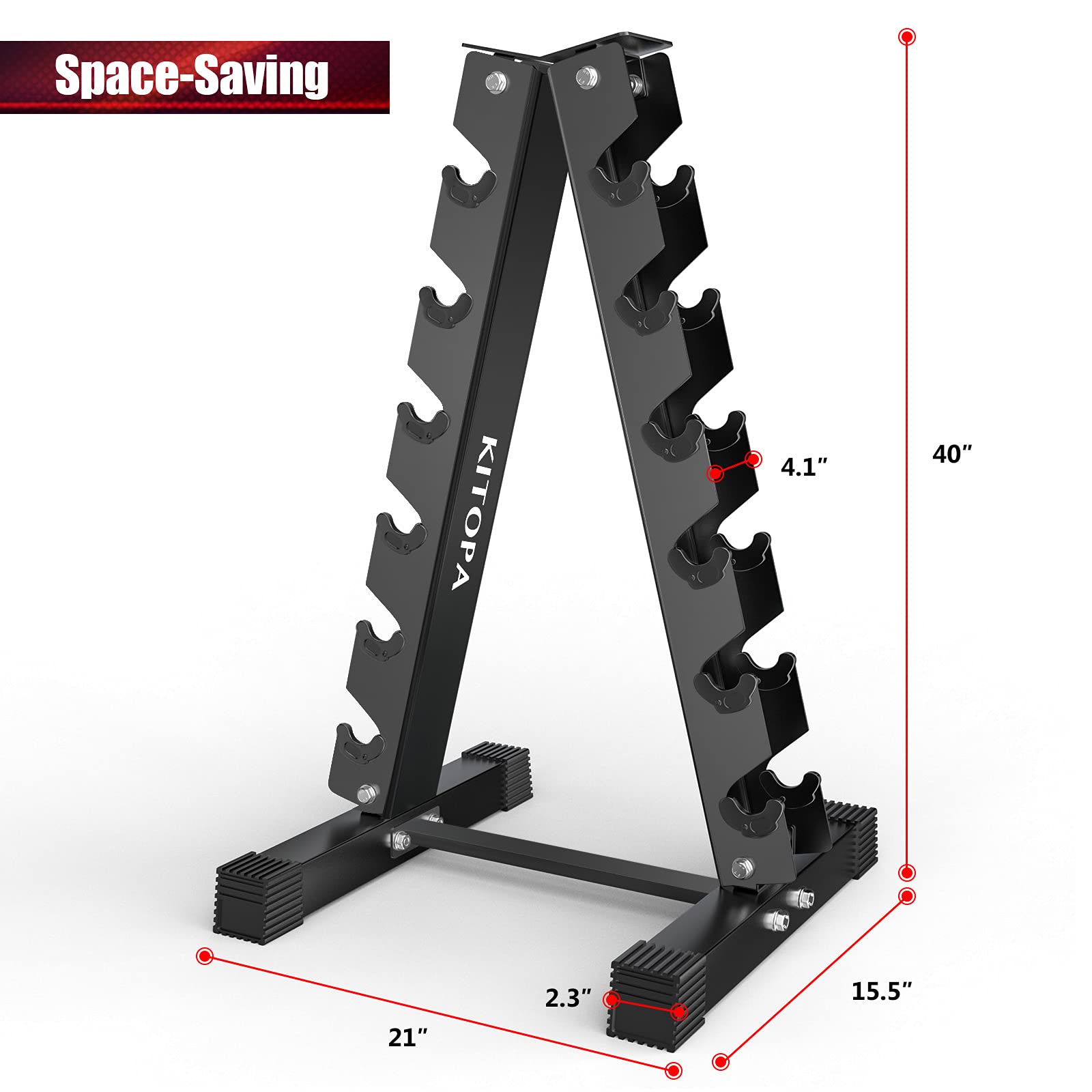 Kitopa Dumbbell Rack Stand Only, 6 Tier AFrame Dumbbell Rack, Heavy