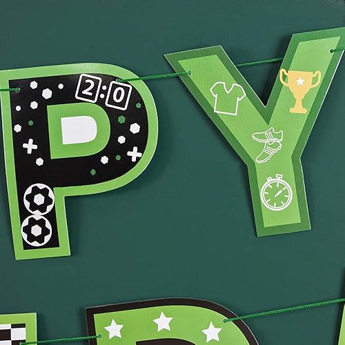 Miniatura 5 de Werich Cartel de Feliz Cumpleaños de Fútbol de Fútbol Banderines colgantes para decoración de fiestas de fanáticos del fútbol Suministros para