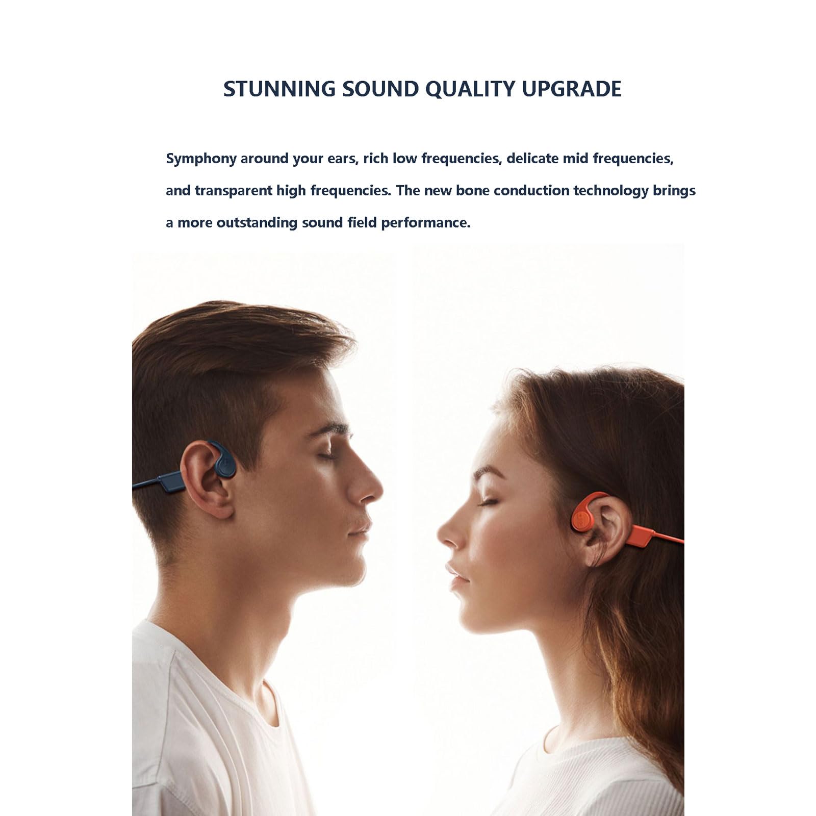 Cuffie Conduzione Ossea Cuffie Aperte Wireless Bluetooth 5.0,IPX6 Impermeabili e Antisudore Auricolari Bluetooth Sport,15 ore di riproduzione,Cuffie a Conduzione Ossea Open run per Corsa Fitness