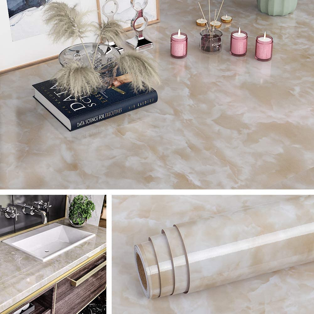 SKOFRI Marble Contact Paper Self-Adhesive Wallpaper Countertop White Jade Peel & Stick Wallpaper for Kitchen Wallpaper Oil Proof Countertop Cabinet Furniture Waterproof PVC (B09VDKDDVG) Amazon Price History, Amazon Price Tracker