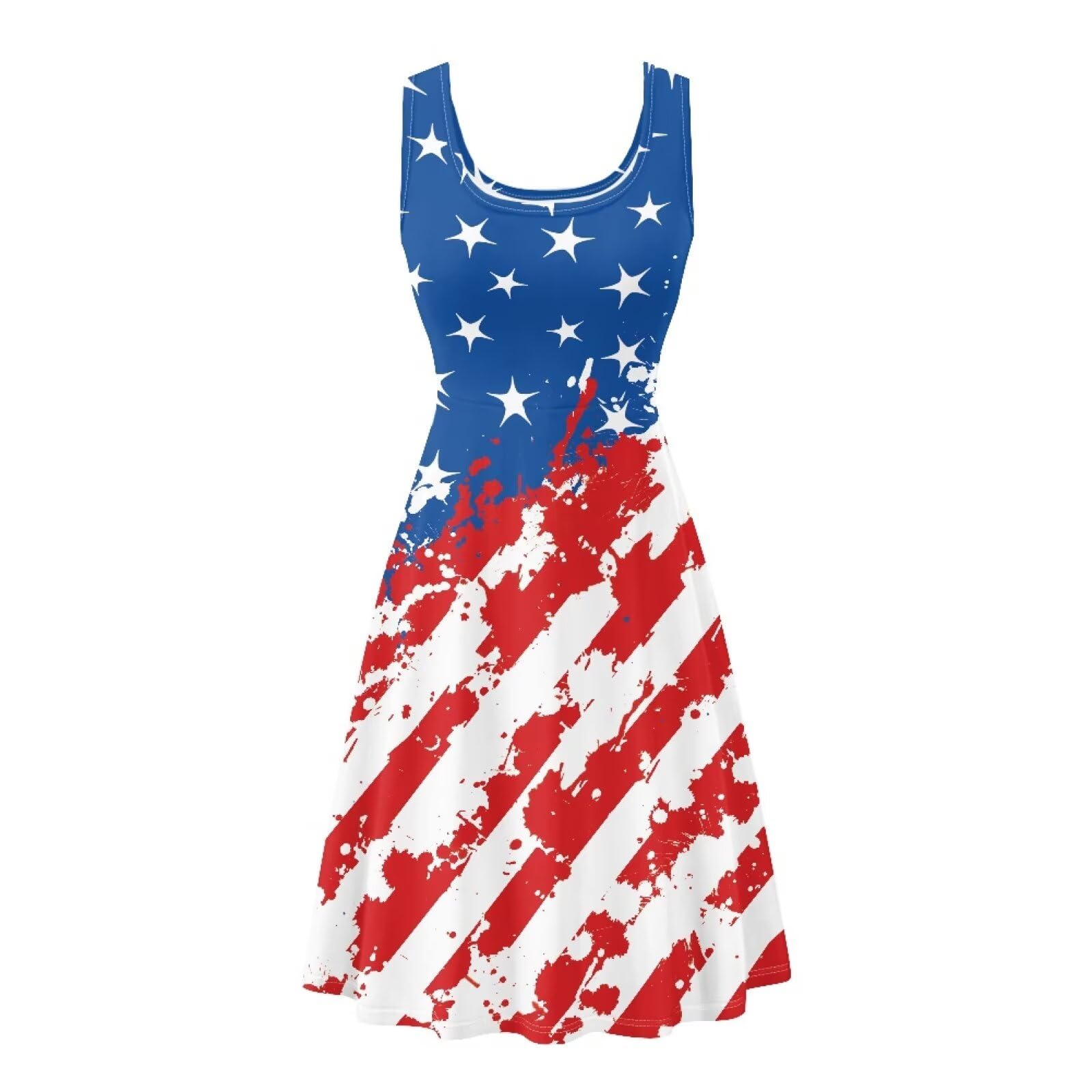 Dreaweet Casual Sleeveless Dresses for Women Girls, Round Neck Tank Dresses with Pockets Summer Sundress Size XS-4XL