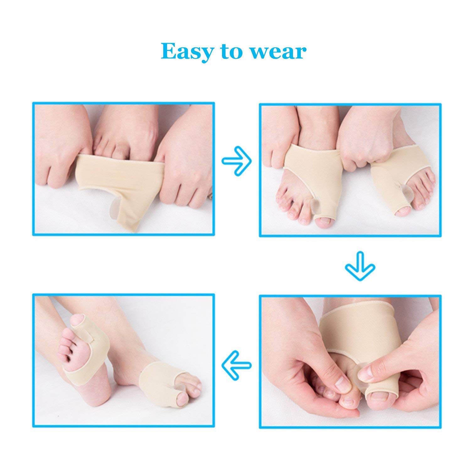 PEDIMEND Ballenzeh-Korrektor und Hallux Valgus Schiene (2 Paar – 4 Stück) | Ballenzeh-Protektoren | für richtige Ausrichtung des großen Zehs | Unisex | Fußpflege (klein)