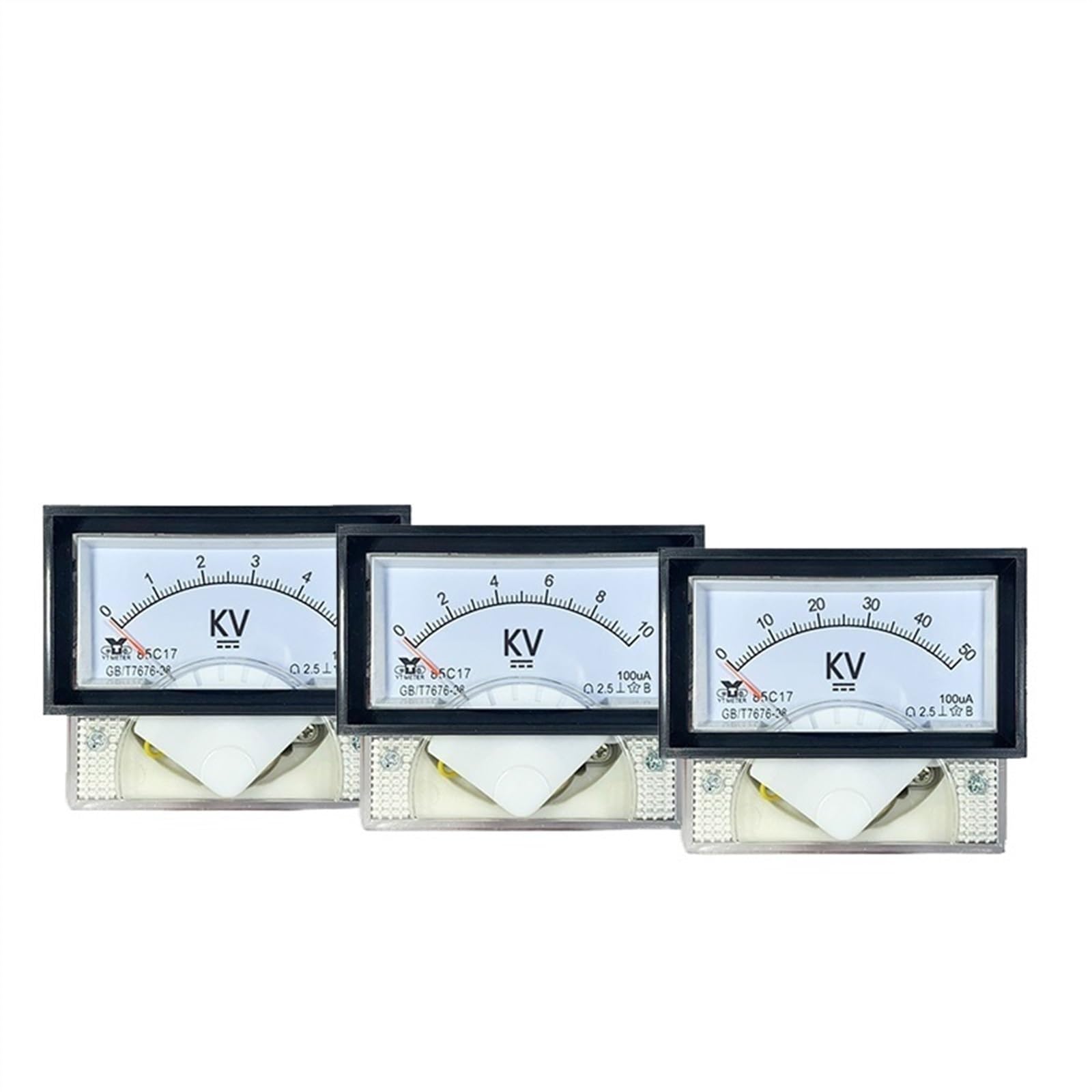 Voltímetro de alto voltaje 85C17 CC 5kv 10KV 20KV 30KV 50KV 100KV voltímetro de puntero El medidor de alto voltaje se utilizará con transformador(5kV and resistance)