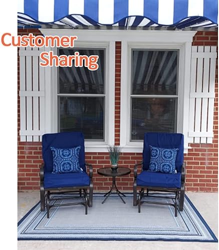 Miniatura 6 de Oslimea Fundas de cojín de patio de 25 x 25 x 5 pulgadas, fundas de repuesto para cojines de muebles de exterior, resistentes al agua, fundas de