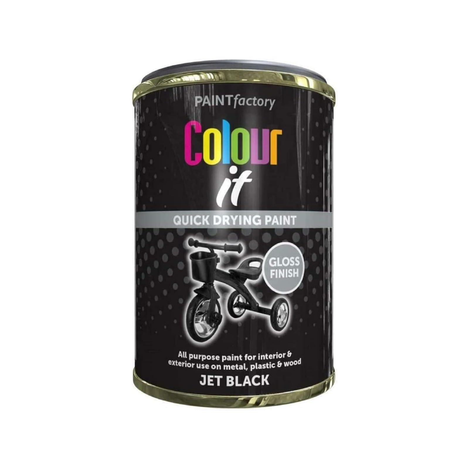 SDMAX Jet Black Gloss Paint Tin, Durable And Long Long-Lasting Protection, Non-Cracking, Quick Drying, Easy To Use, Interior And Exterior Use On Metal, Plastic, Wood, 300ml (1PCS)