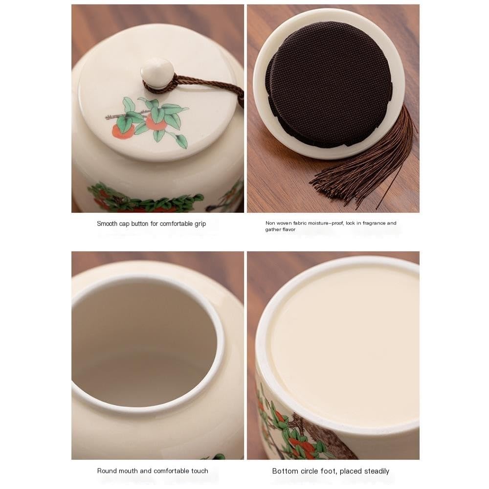 Scatola da tè Contenitore creativo for la conservazione del tè sfuso Barattolo in ceramica sigillato Set da tè cinese Barattolo singolo/doppio Barattolo Set regalo Contenitore per il tè(Single can)